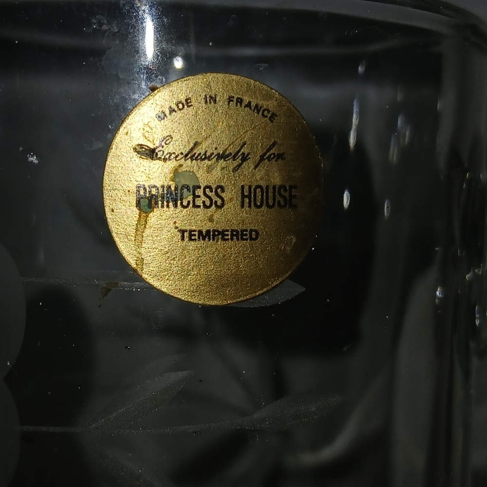 Vintage Etched Glass Coffee Mugs Irish Pedestal Cups Princess House - Picture 6 of 13
